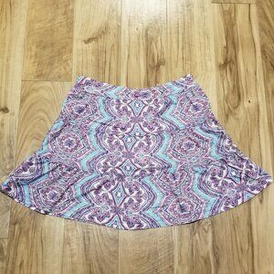 PrAna Skirt Womens M Tiered Yoga Casual Breathe Purple Blue Hiking Athleisure